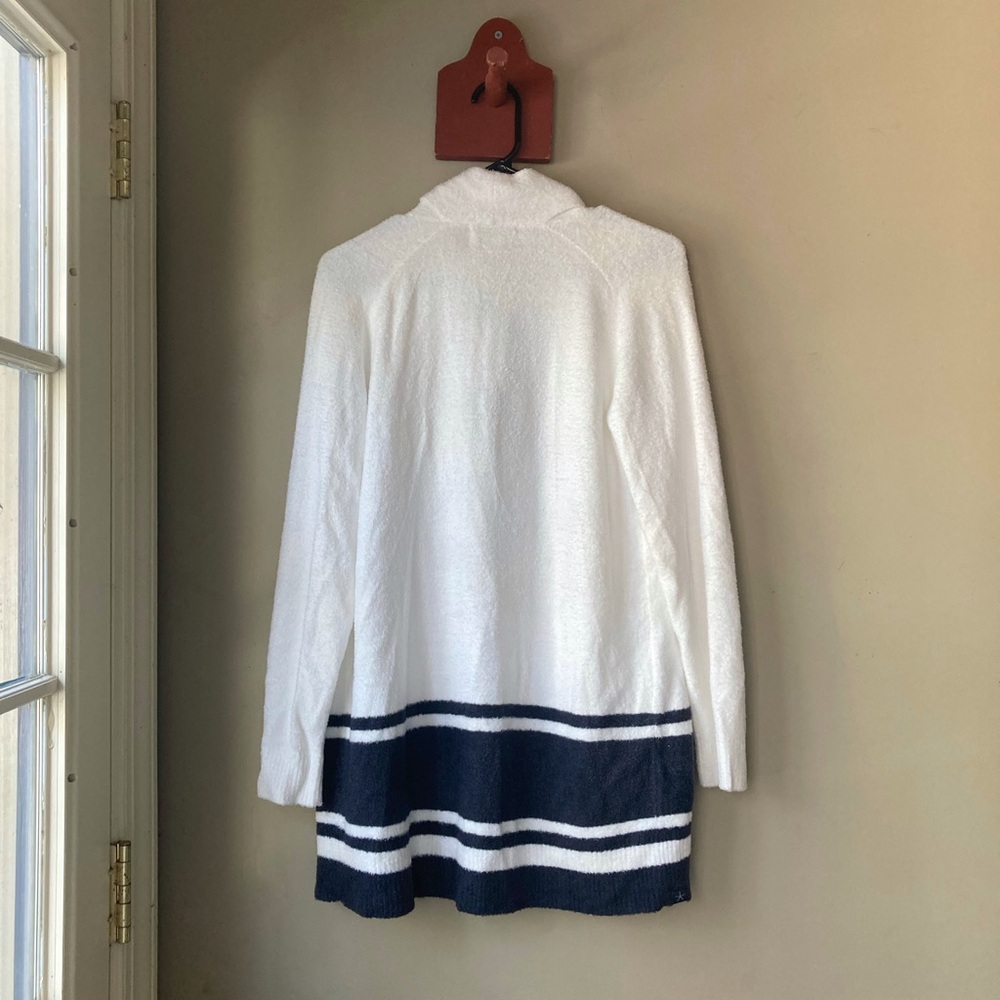 Barefoot Dreams Cozychic Lite Saddle Sleeve Striped Cardigan S NWT - Picture 5 of 9